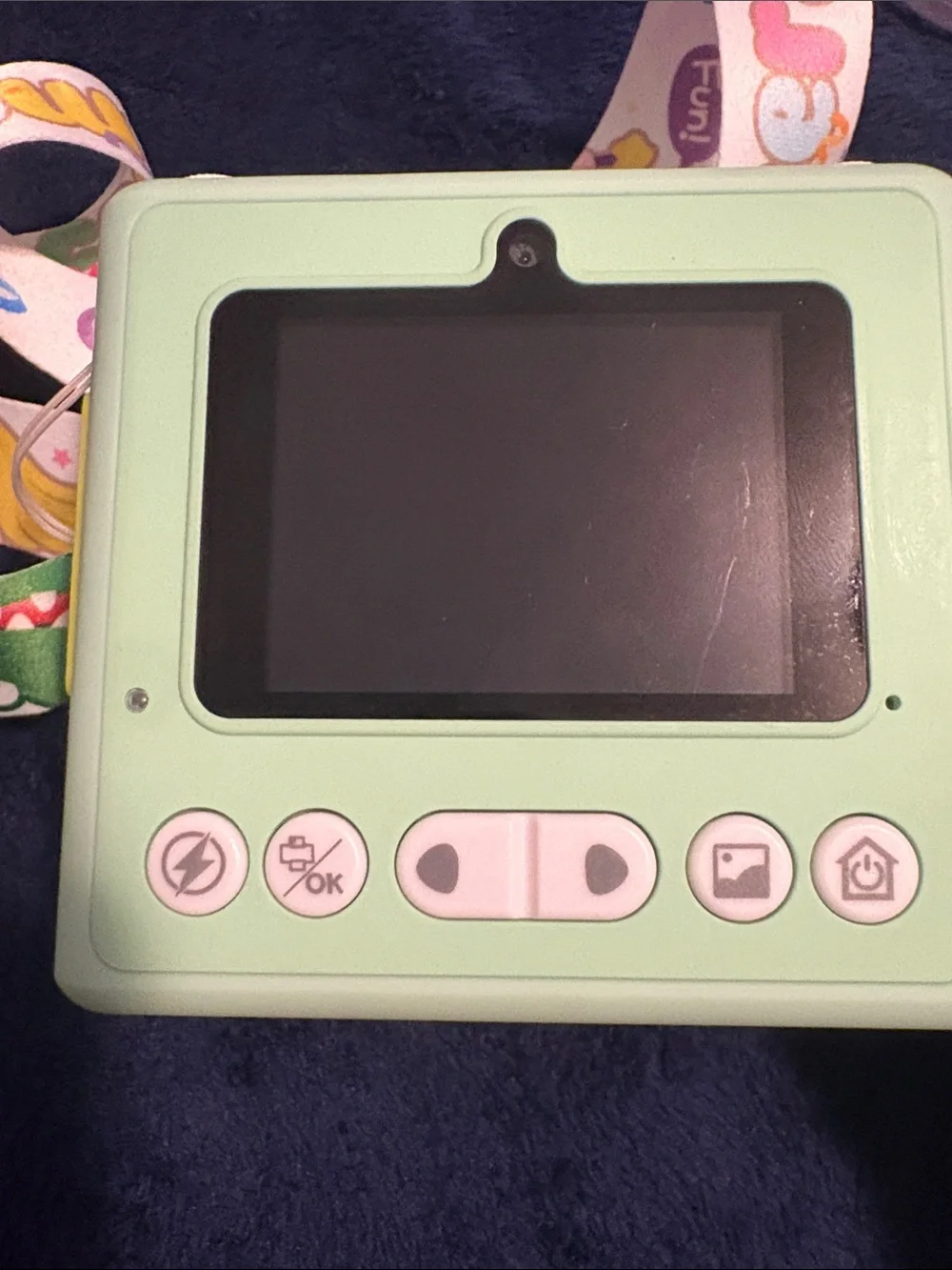 Kids Mint Green Instant-Style Camera with Colorful Strap - Brand Unlabeled